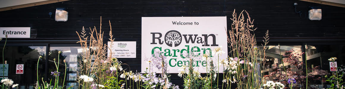 Rowan Garden Centre entrance sign to building
